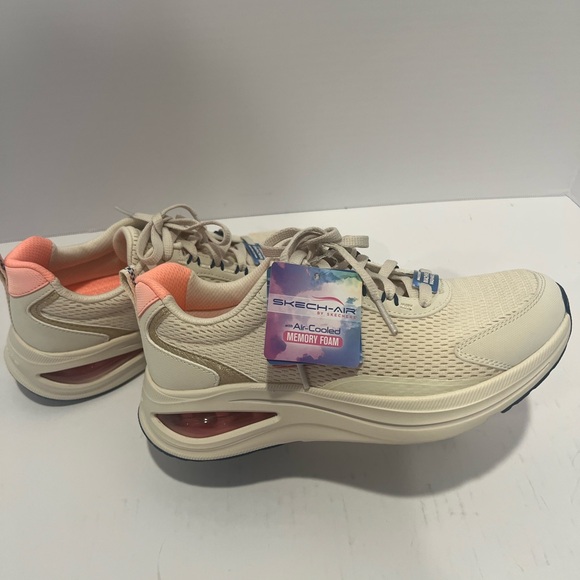 Skechers Shoes - Skechers Women's Beige & Coral Skech-Air Walking Sneakers ‘Machine Washable’ NWT